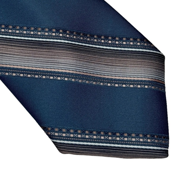 Johnny Carson Vintage striped tie men’s necktie business casual career office - Picture 4 of 4